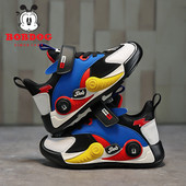 Kožne tenisice za djevojčice s ravnim potplatom i čičak zakrpama