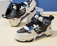 Dječje visoke tenisice za dječake s čičak zakrpama i vezicama