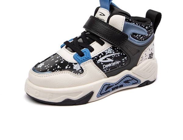 Dječje visoke tenisice za dječake s čičak zakrpama i vezicama