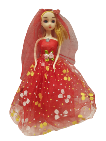 Кукла Ahelos, Булка, Червена рокля, Без кутия, 30 см.