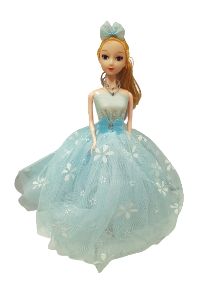 Кукла Ahelos, Принцеса, Синя рокля, Без кутия, 30 см.