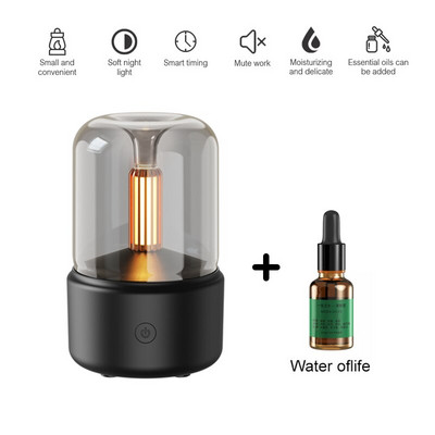 Retro Candlelight aromatinis difuzorius drėkintuvas USB oro difuzorius 120ml Cool Mist Maker Fogger eterinių aliejų difuzorius naktinis šviesa