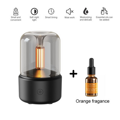 Retro Candlelight aromatinis difuzorius drėkintuvas USB oro difuzorius 120ml Cool Mist Maker Fogger eterinių aliejų difuzorius naktinis šviesa