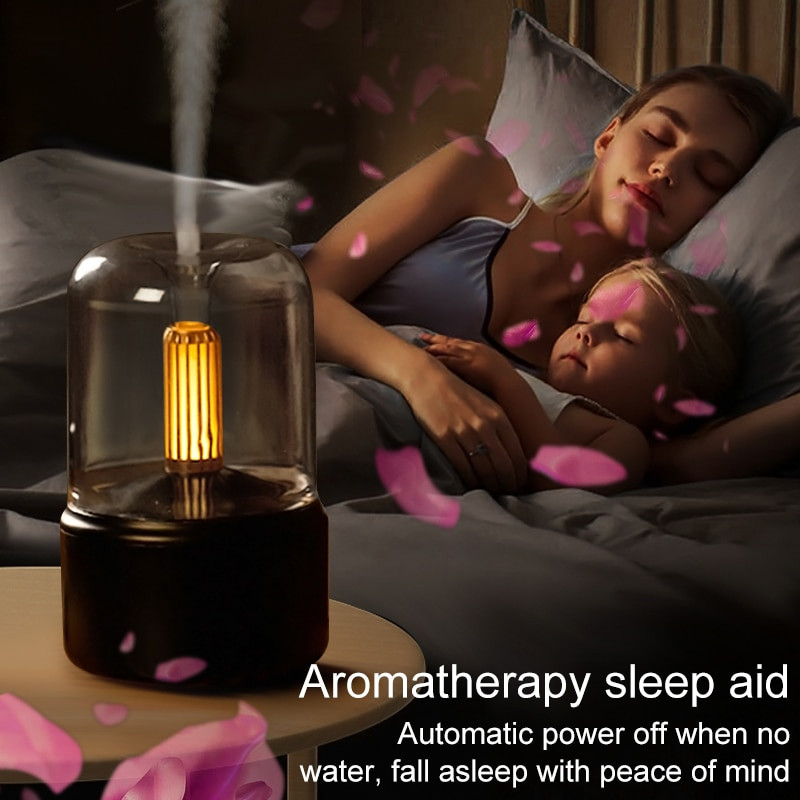 Retro Candlelight aromatinis difuzorius drėkintuvas USB oro difuzorius 120ml Cool Mist Maker Fogger eterinių aliejų difuzorius naktinis šviesa