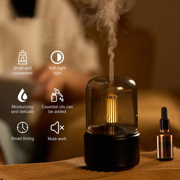 Candlelight Aroma Diffuser Portable 260Ml Electric Usb Air Humidifier Essential Oil Cool Mist Maker Fogger with Led Night Light