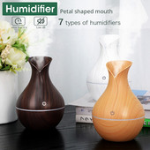 Váza Fa szemcsés légpárásító aromadiffúzor USB Cool Mist permetező illattisztító hálószoba otthoni autós szobafrissítő 130ml