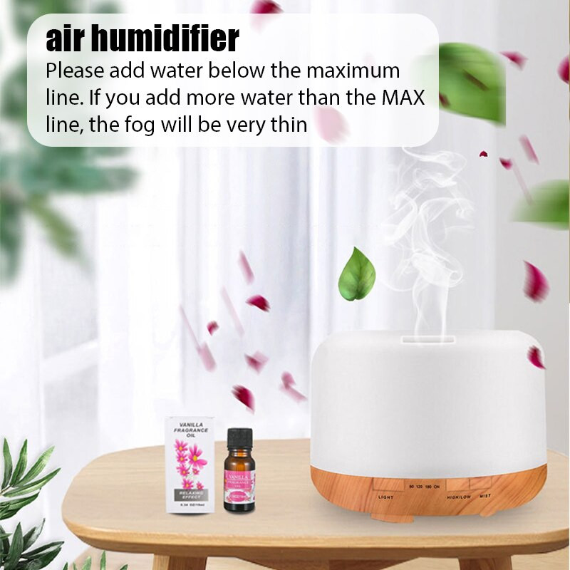 Légpárásító Illóolaj Diffúzor 300ML Ultrahangos Cool Mist Maker Fogger Párásító LED Lámpa Aroma Diffúzor Elektromos Ajándék