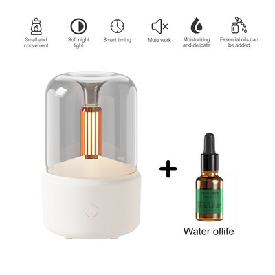 Difuzor portabil de aromoterapie Mini umidificator de aer electric USB cu imitație de lumânare Lumină de noapte Aparat pentru ceață rece Fogger