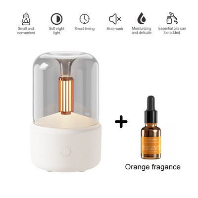 Difuzor portabil de aromoterapie Mini umidificator de aer electric USB cu imitație de lumânare Lumină de noapte Aparat pentru ceață rece Fogger