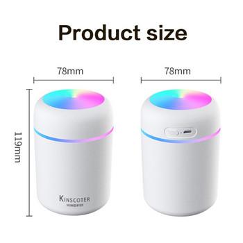 300ml Mini Room Atomizer Cute Led Light Ultrasonic Usb Home Air Humidifier Fragrance Diffuser Room Perfume