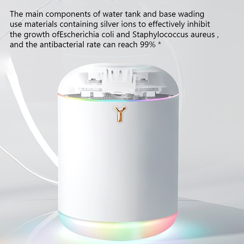 Бял мини овлажнител за въздух, дифузор за ароматни етерични масла с романтична лампа, USB машина за мъгла, ароматерапевтични овлажнители за домашна лампа