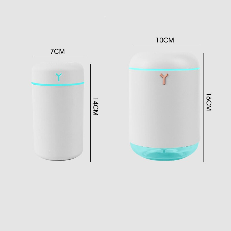 Бял мини овлажнител за въздух, дифузор за ароматни етерични масла с романтична лампа, USB машина за мъгла, ароматерапевтични овлажнители за домашна лампа
