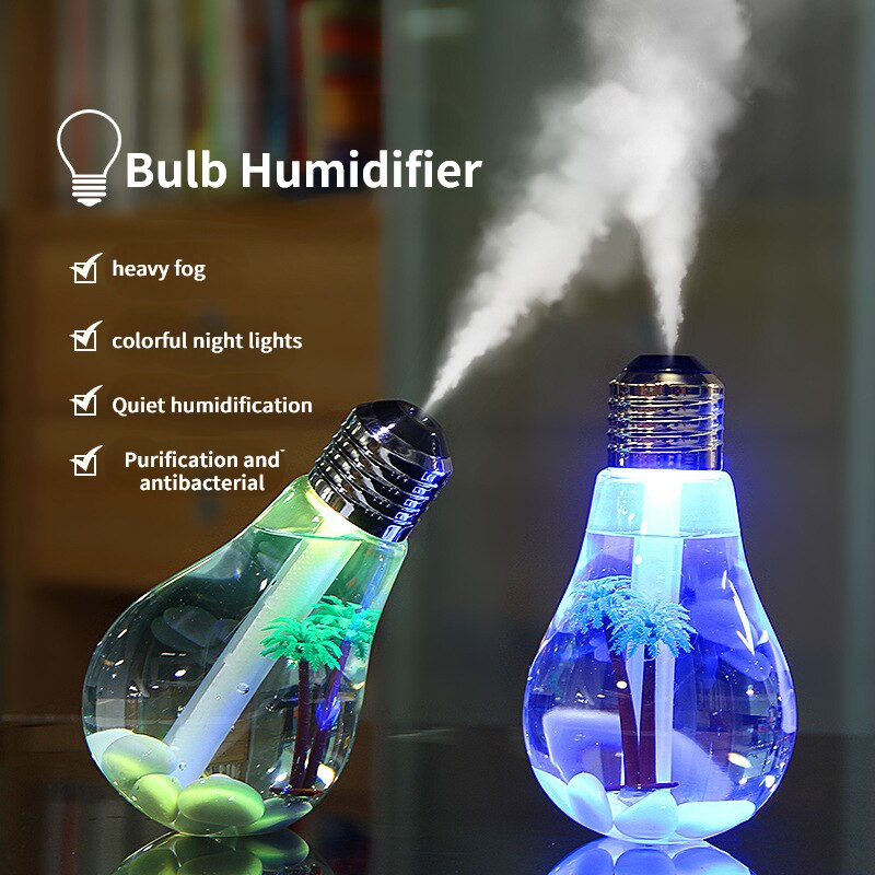 Bulb légpárásító 400ml Aroma illóolaj diffúzor otthoni dekoráció USB Cool Mist permetező hálószoba illat diffúzorhoz