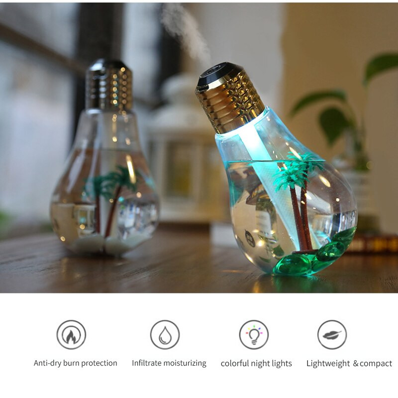 Bulb légpárásító 400ml Aroma illóolaj diffúzor otthoni dekoráció USB Cool Mist permetező hálószoba illat diffúzorhoz