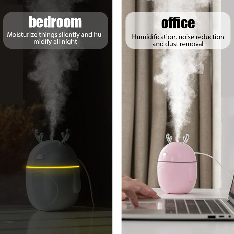 3 az 1-ben Mini aranyos párásító 220 ml USB Creative Air Aroma Diffúzor Illóolaj Diffúzor Otthoni Hálószoba Autó Cool Mist Permetező