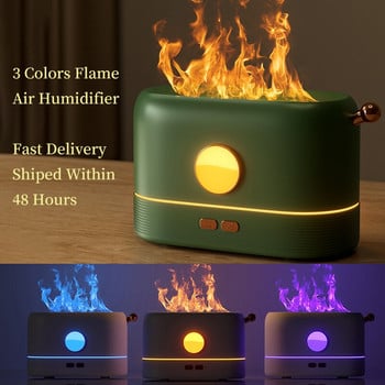 2022 НОВ 3 цвята Арома дифузор Овлажнител на въздуха Ултразвуков охладител за мъгла Fogger Led Етерично масло Пламък Лампа Дифузор за дома