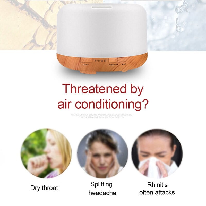 Elektrinis oro drėkintuvas 300ml LED eterinių aliejų difuzorius Ultragarsinis Cool Mist Maker Fogger USB Home Cool Mist Purkštukas