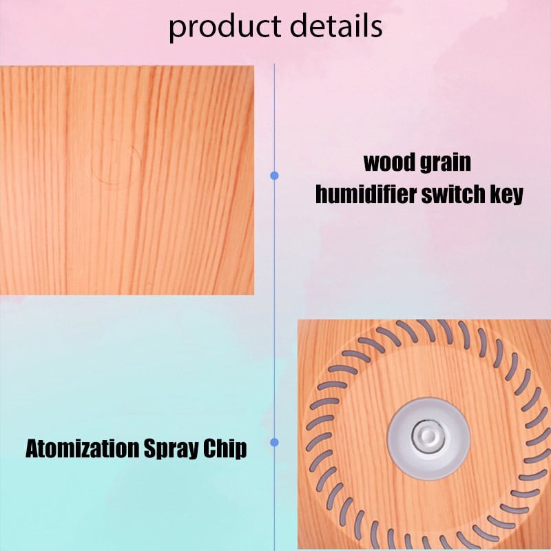 Légnedvesítő 130 ml Creative Faszemű aromaterápiás illóolaj diffúzor Cool Mist Spray Köd készítő párásító