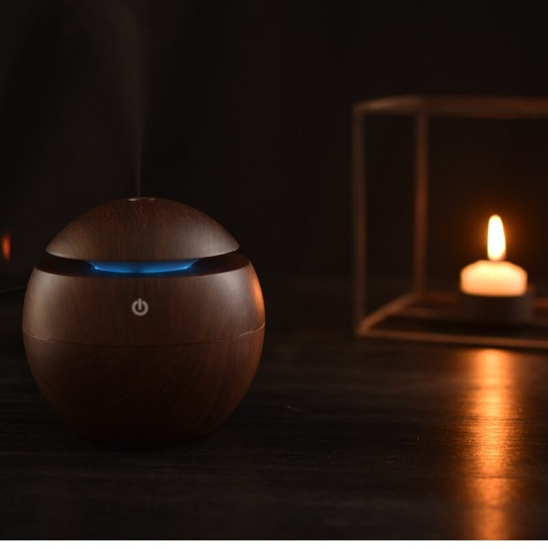 Párásító Elektromos Légaroma Diffúzor Fa Ultrahangos 130ML Légpárásító Illóolajos Aromaterápiás Cool Mist Készítő otthonra