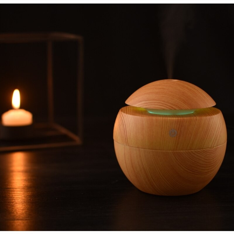 Párásító Elektromos Légaroma Diffúzor Fa Ultrahangos 130ML Légpárásító Illóolajos Aromaterápiás Cool Mist Készítő otthonra