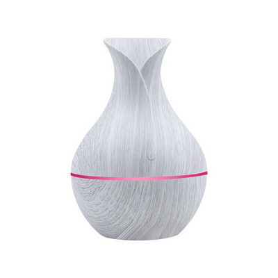 Váza Wood Grain Ultrahangos párásító légpárásító USB Aroma Illóolaj Diffúzor Otthoni Autóillattisztító LED Fénnyel