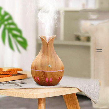 130ml Air Humidifier Aroma Diffuser Wood Grain Τύπος βάζο Humidifier Wood Grain Mist Maker Aromatherapy Air Purifier για το σπίτι