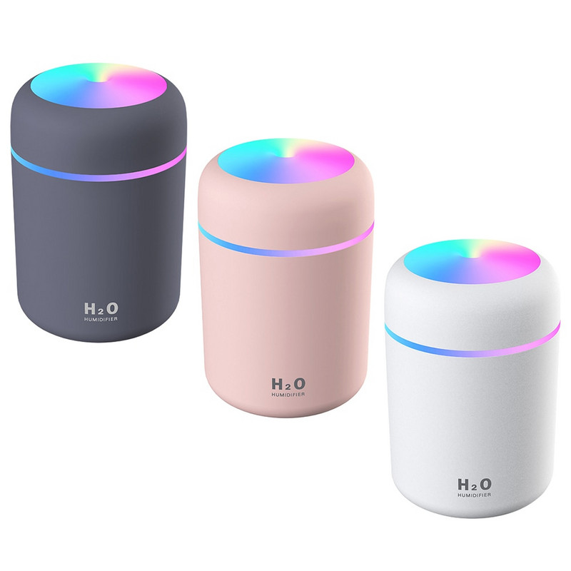 Hordozható 300 ml-es párásító USB ultrahangos Dazzle Cup aromadiffúzor Cool Mist Maker légpárásító tisztító romantikus fénnyel