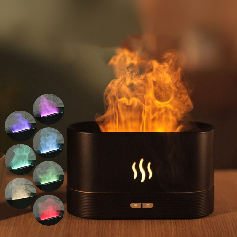 180 ML USB Difuzor de ulei esențial Simulare Flacără Umidificator cu ultrasunete Odorizant pentru birou la domiciliu Parfum Atomizor calmant somn