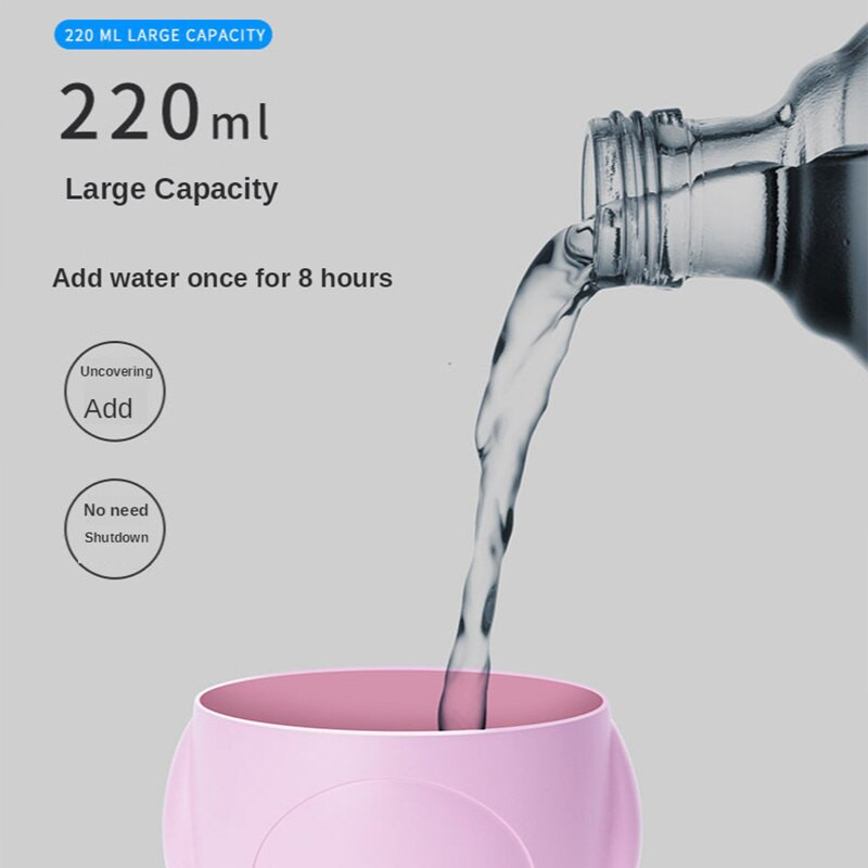 220Ml Υγραντήρας αέρα Mini Ultrasonic USB Diffuser Essential Oil Cute Purifier Aroma Anion Mist Maker για οικιακό αυτοκίνητο με λάμπα LED