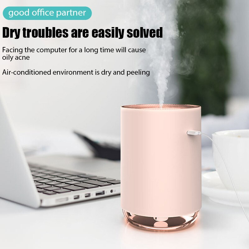 Umidificator de aer portabil de 220 ml Umidificator de ulei de aromă pentru mașină acasă Pulverizator de ceață rece USB cu purificator colorat de lumină moale de noapte