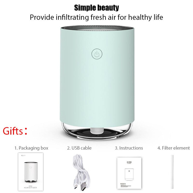 Umidificator de aer portabil de 220 ml Umidificator de ulei de aromă pentru mașină acasă Pulverizator de ceață rece USB cu purificator colorat de lumină moale de noapte