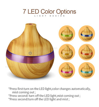 Electric Air Humidifier Essential Aroma Oil Diffuser LED Aroma Aromatherapy Humidifier Air Purifier 7 Led Color Humidificador