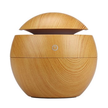 Electric Air Humidifier Essential Aroma Oil Diffuser Ultrasonic Wood Grain Humidifier Usb Home Mini Mist Maker 7 Color Led