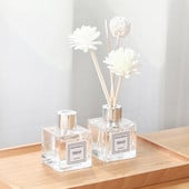 Aromatherapy Sanded Glass Bottles Reed Diffuser Set 50ml Essential Oil Rattan Ball Deodorant Deodorant Home