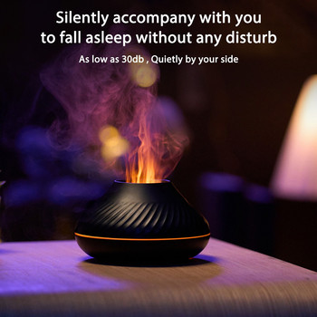 Led Night Lights Aroma Diffuser Simulation Flame 130ml Υγραντήρας Αέρα USB Quiet Aromatherapy Diffuser Sprayer for Bedroom Office