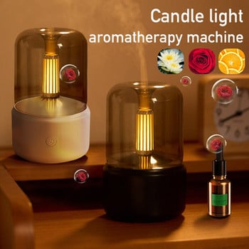 120ml Retro USB Air Diffuser Candlelight Aroma Diffuser Humidifier Cool Mist Maker Fogger Essential Oils Diffuser Night Light