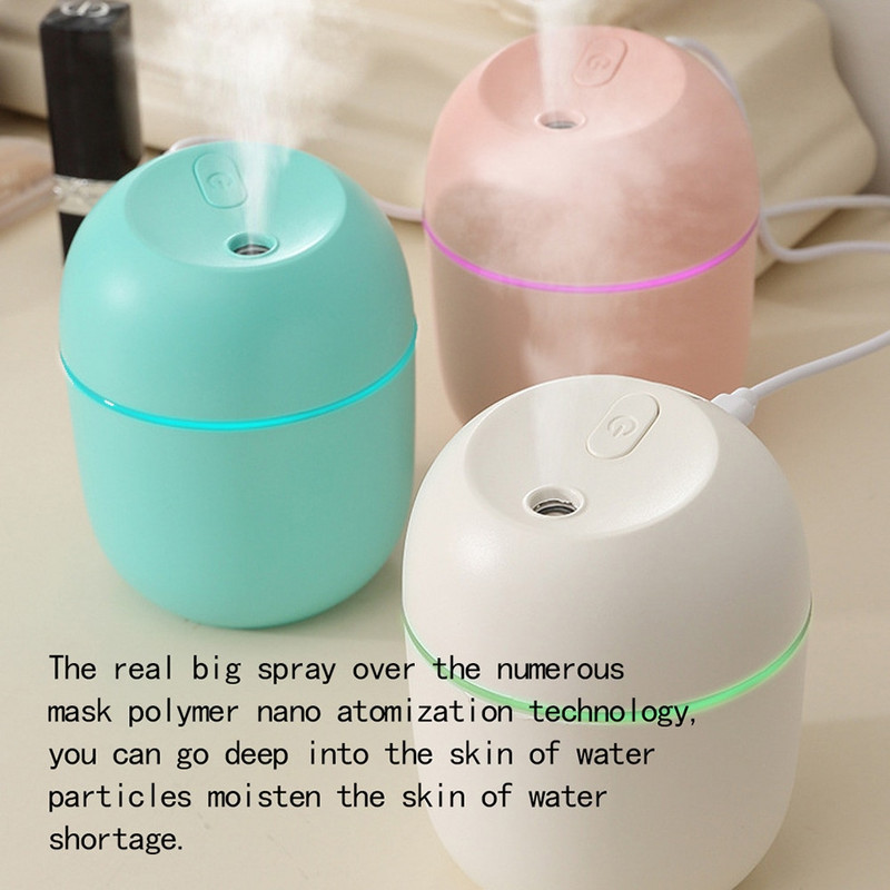 220ML Mini Portable Ultrasonic Air Humidifer Aroma Essential Oil Diffuser USB Mist Maker Aromatherapy Humidifiers for Home Car