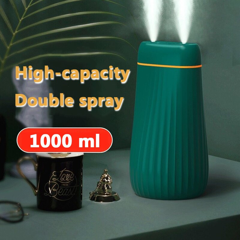 Naujas oro drėkintuvas 1 l didelės talpos ultragarsinis aromatinių eterinių aliejų difuzorius namų automobiliui su USB aromaterapiniu šalto rūko gamintoju