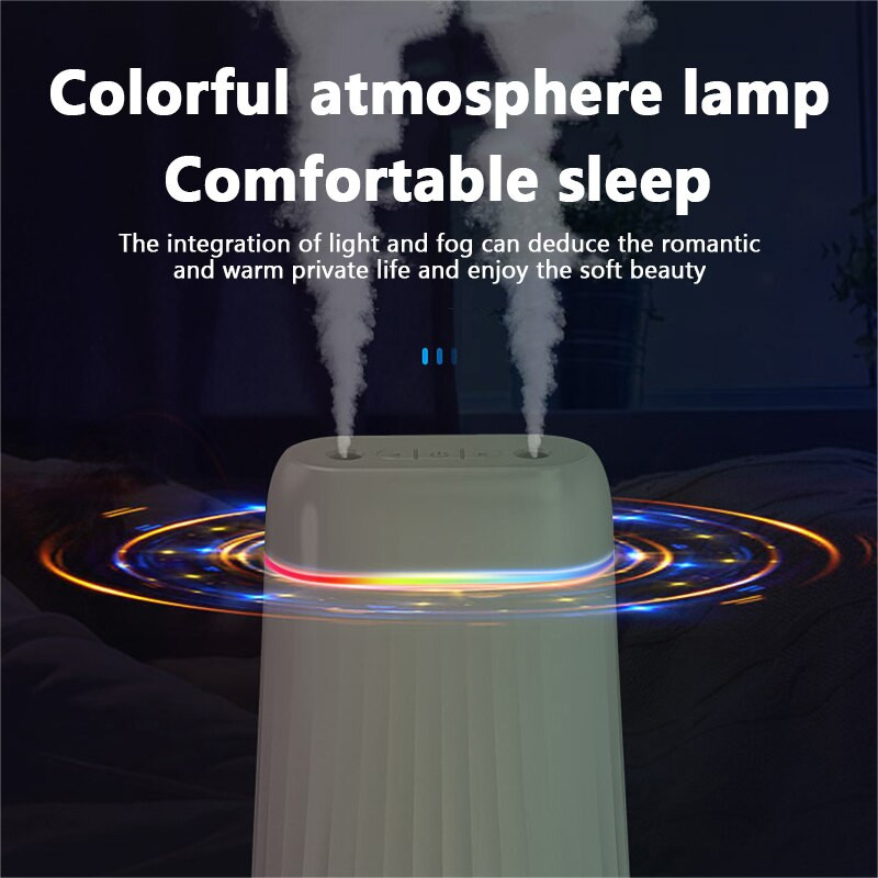 Naujas oro drėkintuvas 1 l didelės talpos ultragarsinis aromatinių eterinių aliejų difuzorius namų automobiliui su USB aromaterapiniu šalto rūko gamintoju