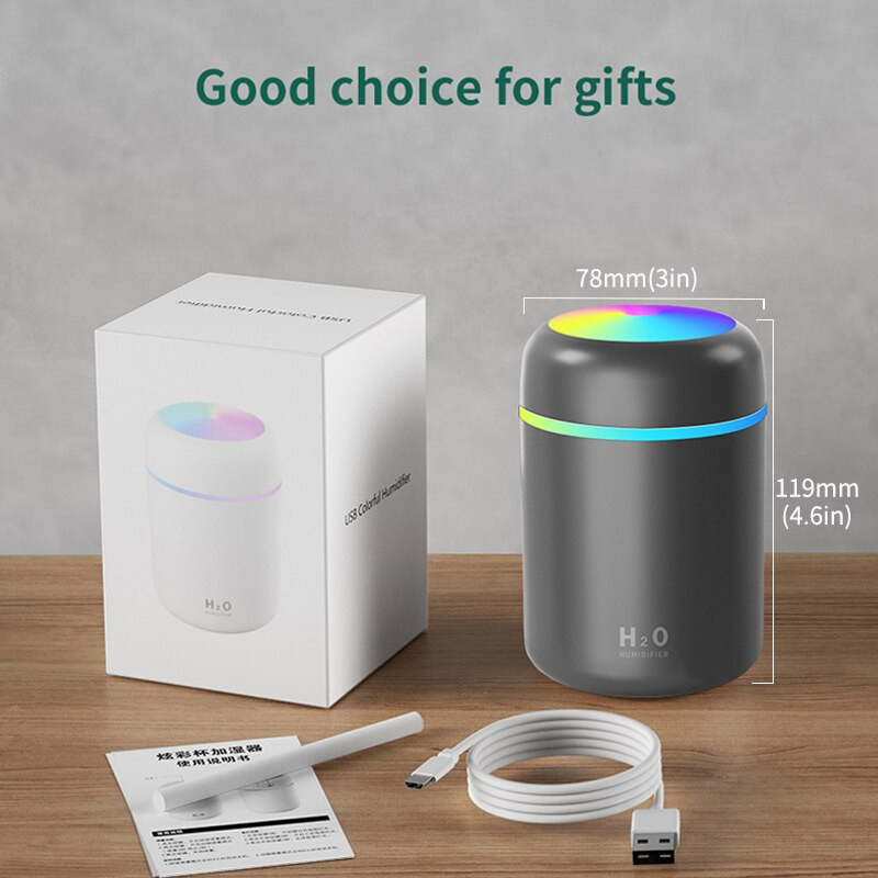 Spalvingas oro drėkintuvas Eterinių aliejų difuzorius Purkštukas Fogger Aromaterapinis aromatų difuzorius Automobilinis oro gaiviklis Namų drėkintuvas