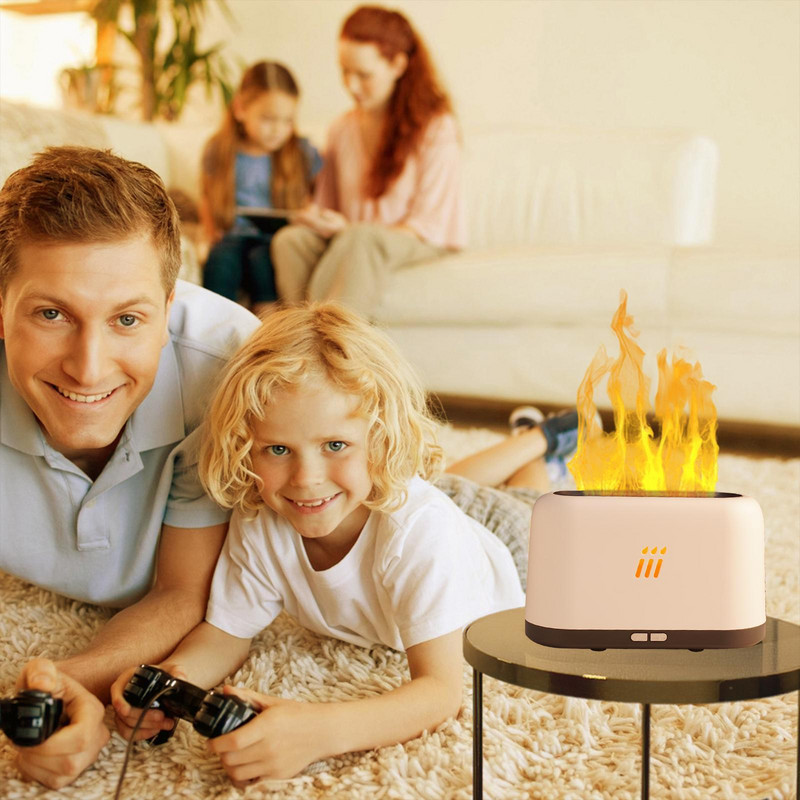 Kinscoter Aroma Diffuser Air Humidifier Ultrasonic Led Difusor Cool Lamp Essential Mist Oil Maker Flame Fogger Q4B3