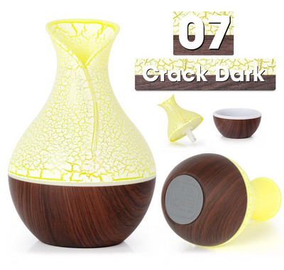 300/130ML Υγραντήρας αέρα USB Electric Aroma Diffuser Mist Wood Grain Aromatherapy Oil Diffuser 7 LED Light For Car Home Office