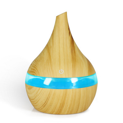 300/130ML Υγραντήρας αέρα USB Electric Aroma Diffuser Mist Wood Grain Aromatherapy Oil Diffuser 7 LED Light For Car Home Office