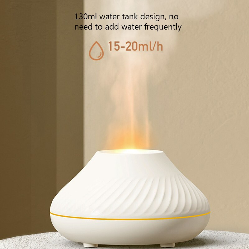 130ml Πολύχρωμος Υγραντήρας Φλόγας USB Cool Mist Sprayer Aroma Essential Oil Diffuser with Colorful Night Light άρωμα Home
