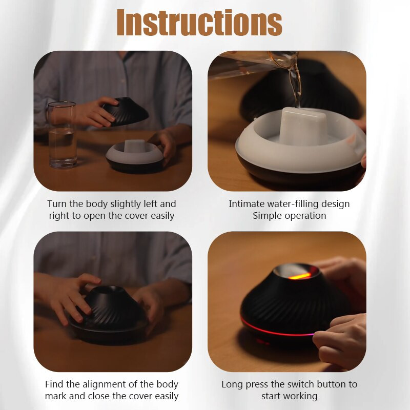 130ml Πολύχρωμος Υγραντήρας Φλόγας USB Cool Mist Sprayer Aroma Essential Oil Diffuser with Colorful Night Light άρωμα Home