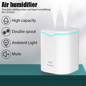 2000 ml elektromos párásító dupla fúvóka színes LED fény aroma olaj diffúzorral otthoni autós USB Cool Mist permetezőhöz