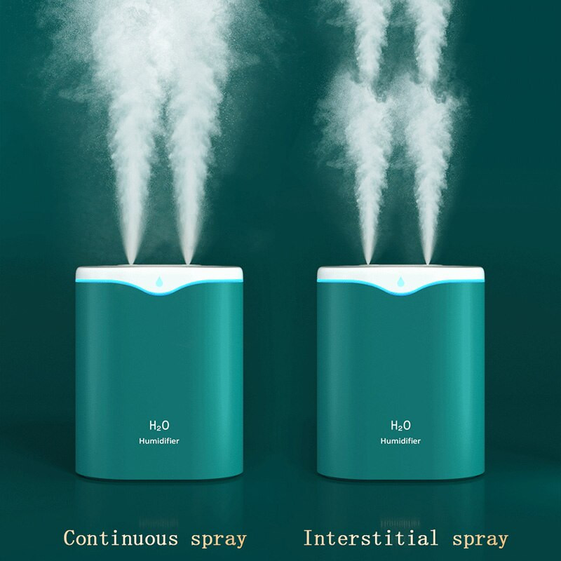2000 ml elektromos párásító dupla fúvóka színes LED fény aroma olaj diffúzorral otthoni autós USB Cool Mist permetezőhöz