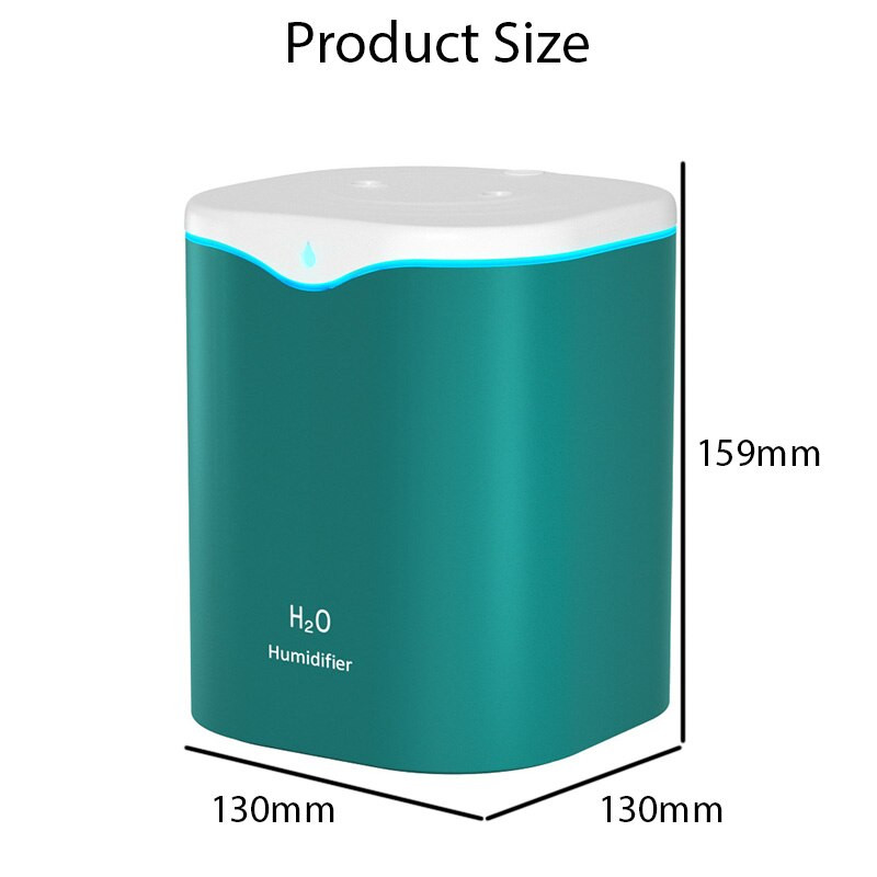 2000 ml elektromos párásító dupla fúvóka színes LED fény aroma olaj diffúzorral otthoni autós USB Cool Mist permetezőhöz