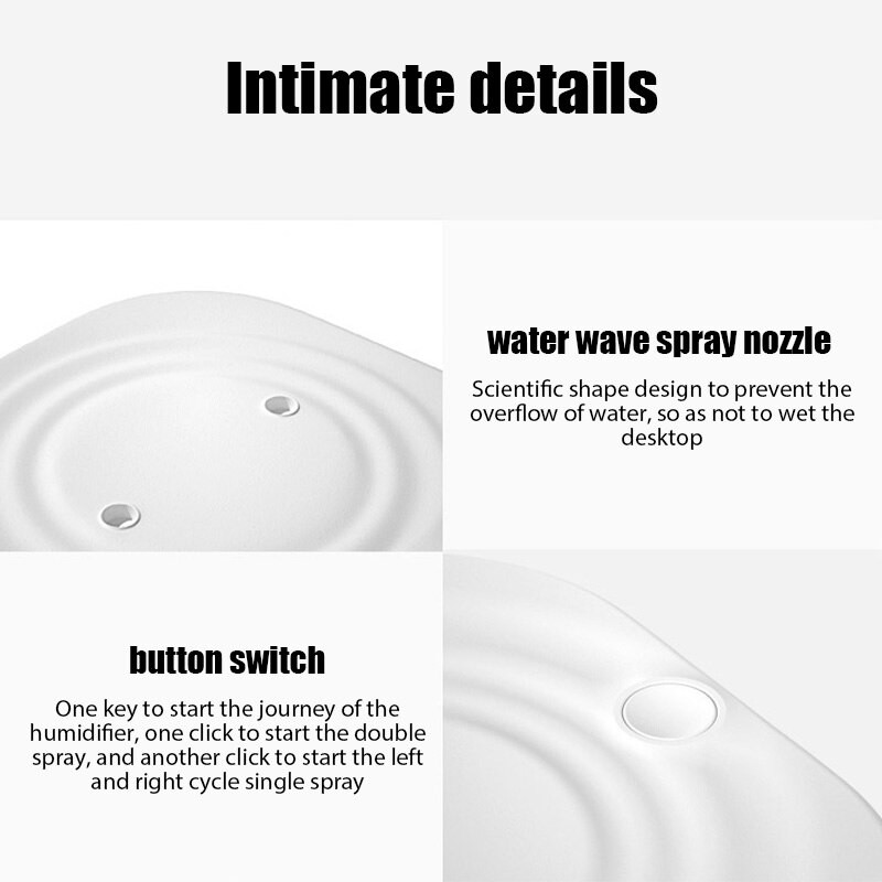 2000 ml elektromos párásító dupla fúvóka színes LED fény aroma olaj diffúzorral otthoni autós USB Cool Mist permetezőhöz
