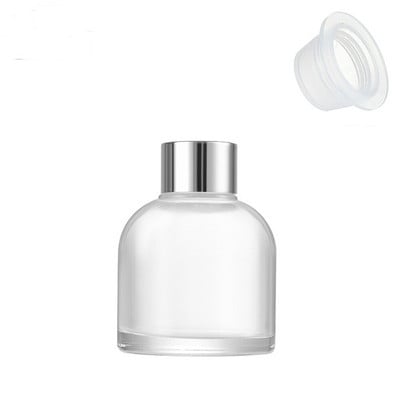 100 ml és 150 ml illatos üveg diffúzor palack és aromaterápiás üvegpalack aluminit körrel és műanyag fedelekkel